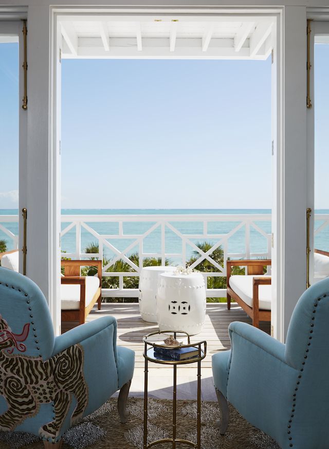 Porch of a oceanfront home in the Bahamas
